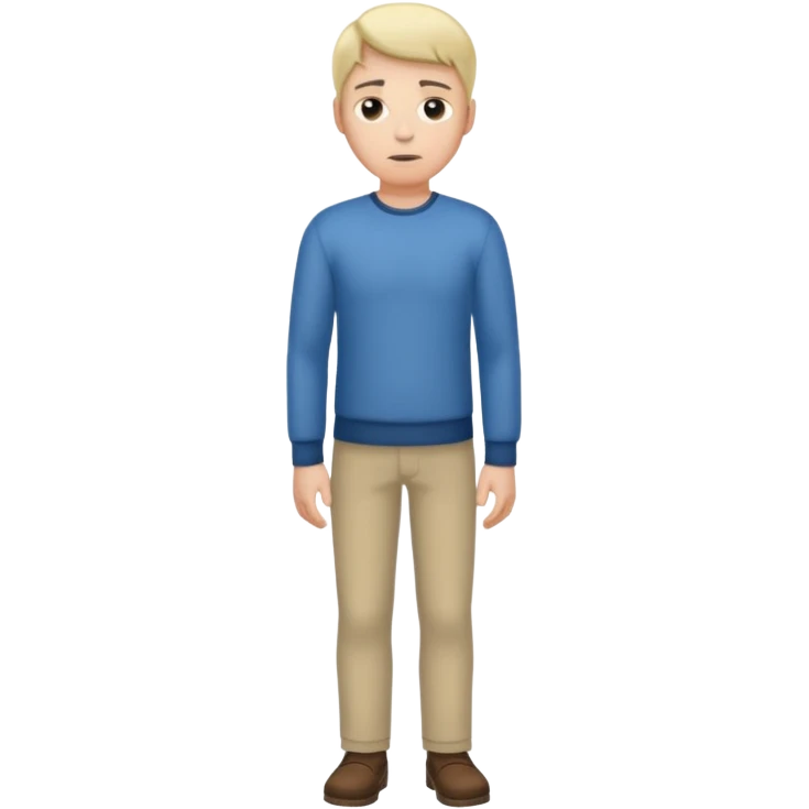 مرد ایستاده کامل در حال فکر کردن emoji