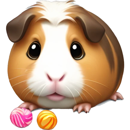 Small fat Guinea pig with candy  emoji