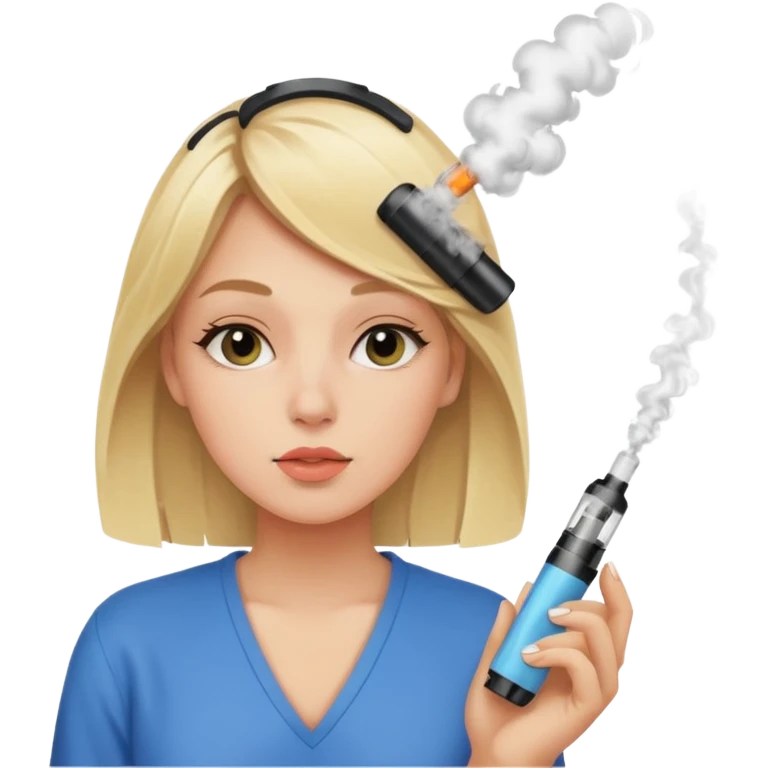 Blonde girl vaping a disposable vape emoji