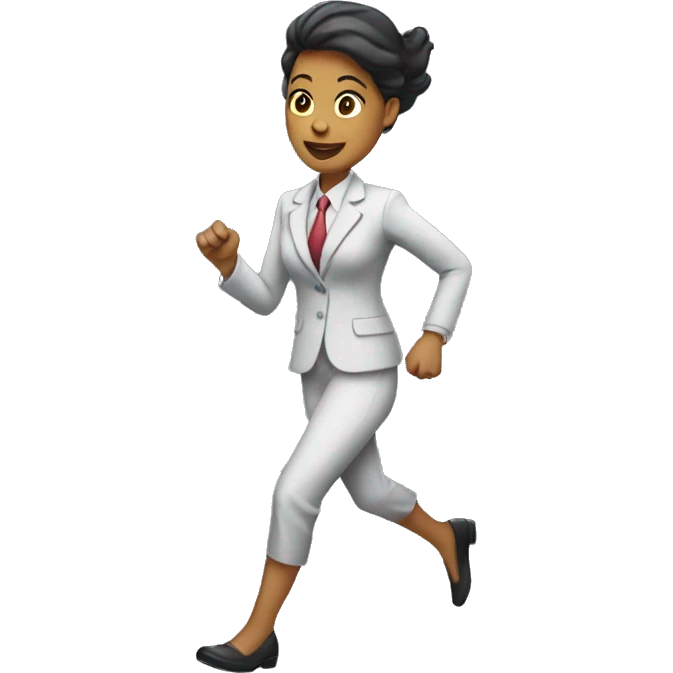 woman in a business suit running to the left emoji