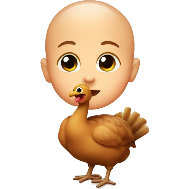 baby head on a turkey emoji