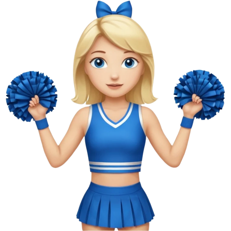 Blonde hair blue eyed woman cheerleader with short skirt emoji