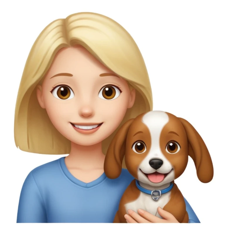girl and her pet dog emoji