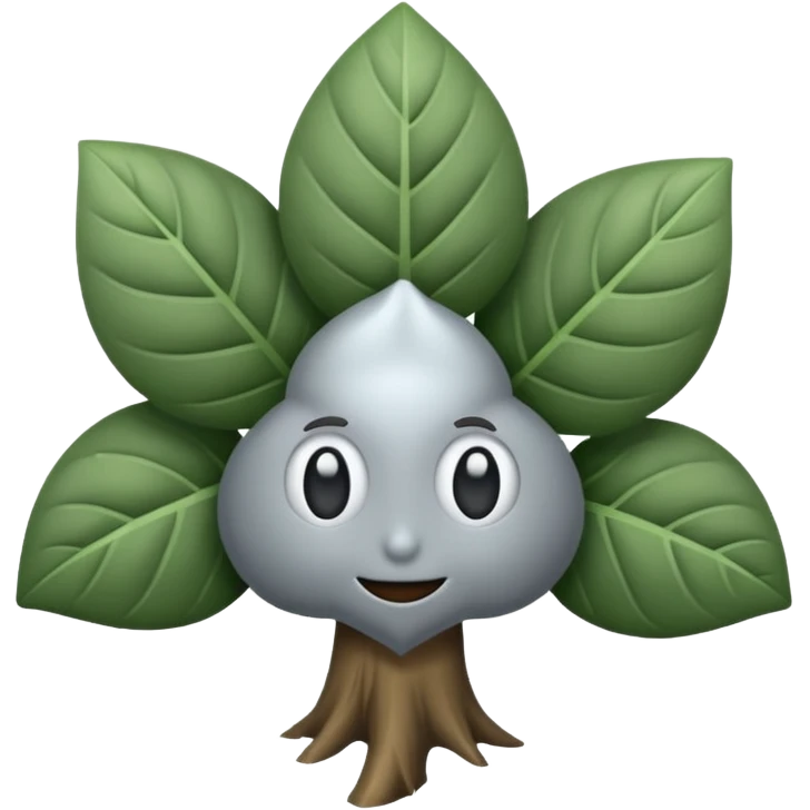 emoji de un trébol gris de 4 hojas emoji