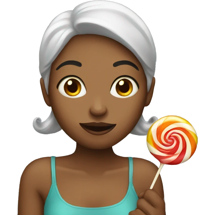 Woman eating lolli emoji