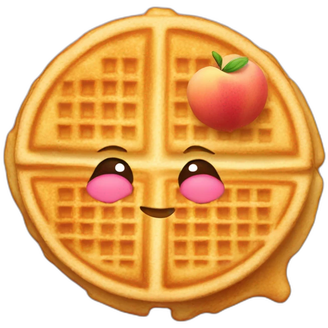 Waffle, peach emoji