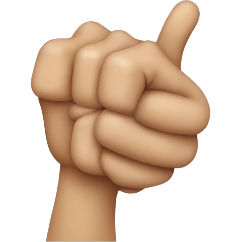 Two first bumping and thumbs facing out  emoji