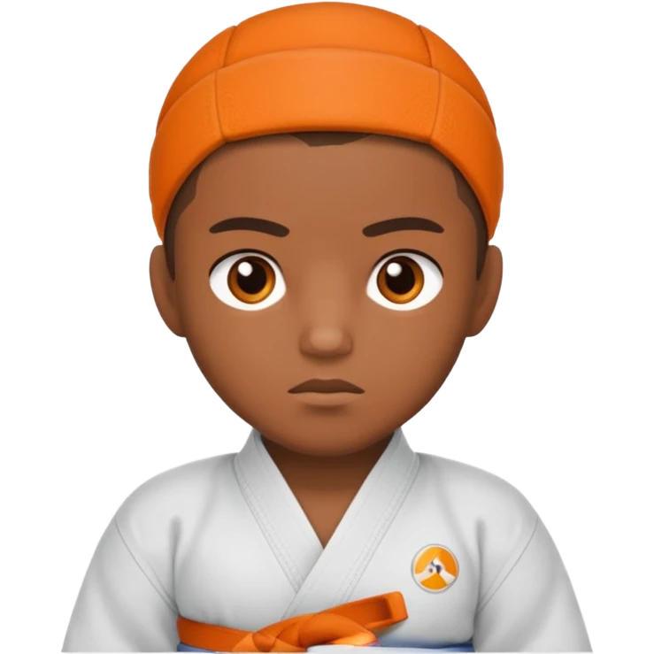 judoka brun avec ceinture orange emoji