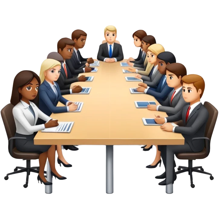 executive committee sitting at a table emoji