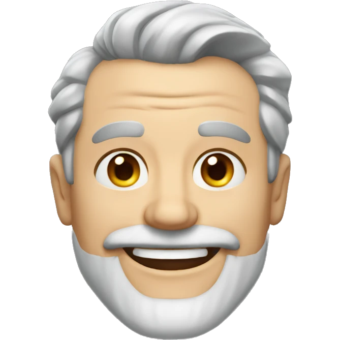 mid 50s dad, grinning, muscular, with beard, grey hair, portrait emoji