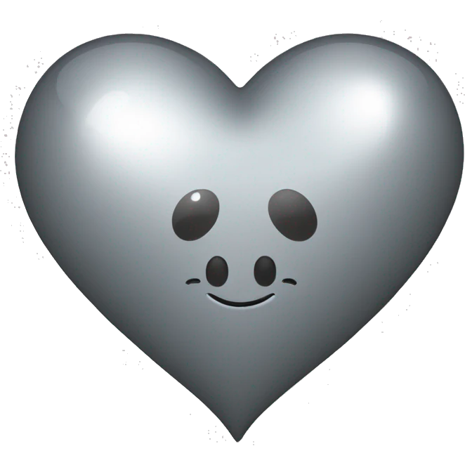mirrorball in the shape of a heart, gray emoji