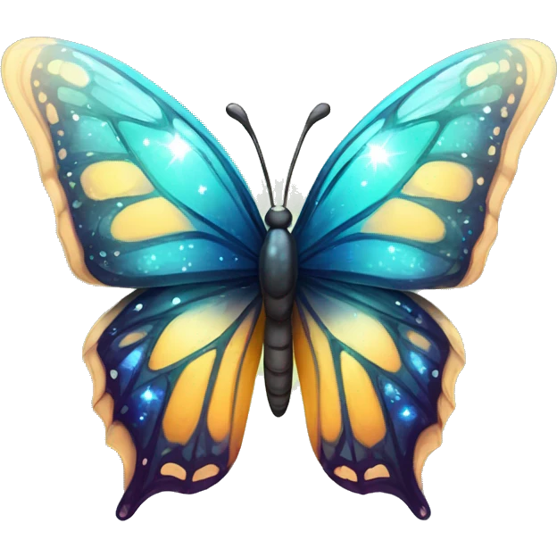 Shiny starry glossy butterfly emoji