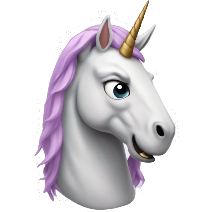 A cranky unicorn emoji