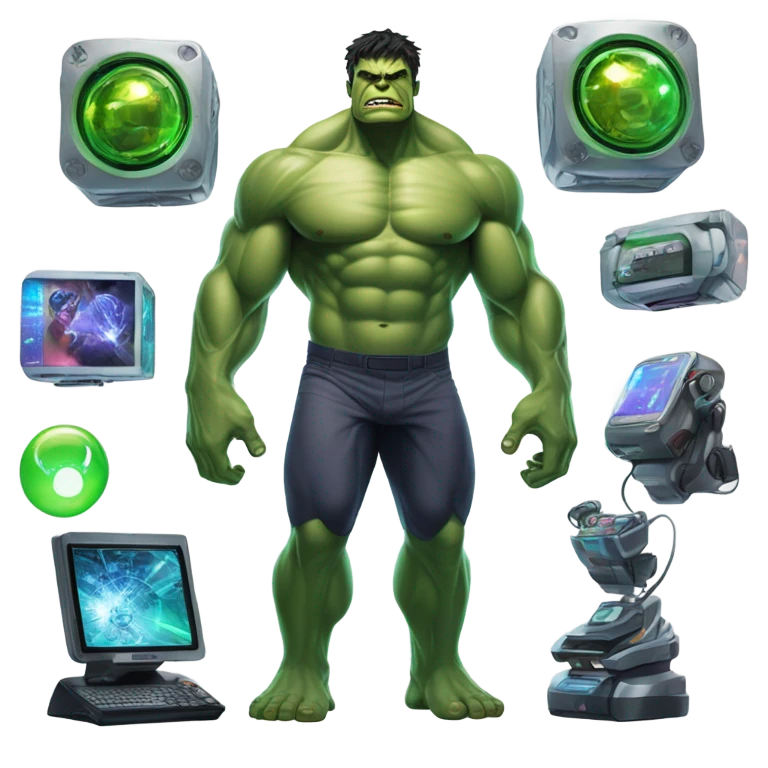 Hulk as a tech wizard emoji