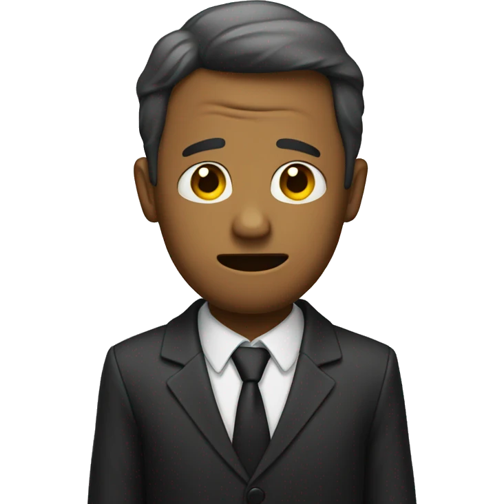 sad man in suit holding out his arms emoji