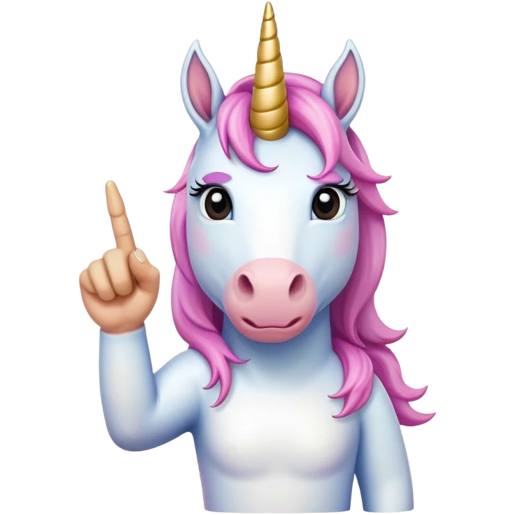 Unicorn with middle finger emoji