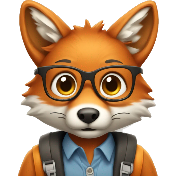 Fox who looks like a student  emoji