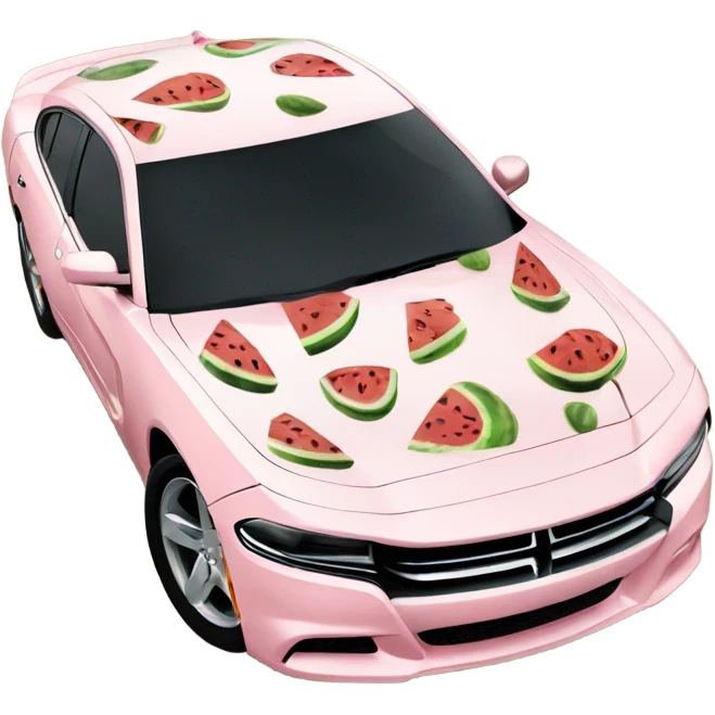 Watermelons Dodge Charger modern emoji