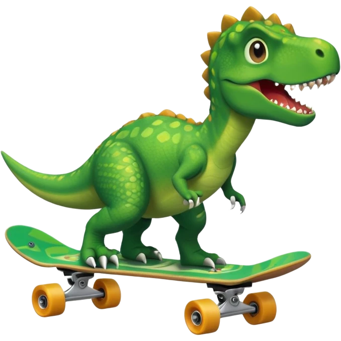 Dinosaur on a skateboard emoji