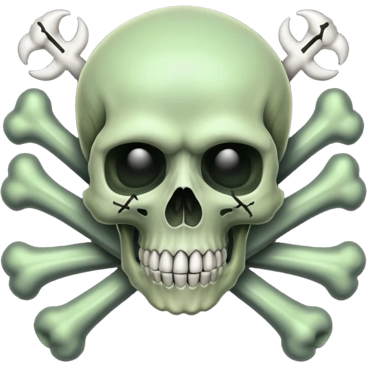 a poisonous cloud of gas, dark swamp color, with an image of a skull and two crossed bones behind the skull emoji