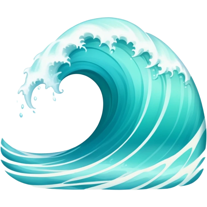 A gentle wave rolls in, shimmering under the sun as it crashes softly against the shore emoji