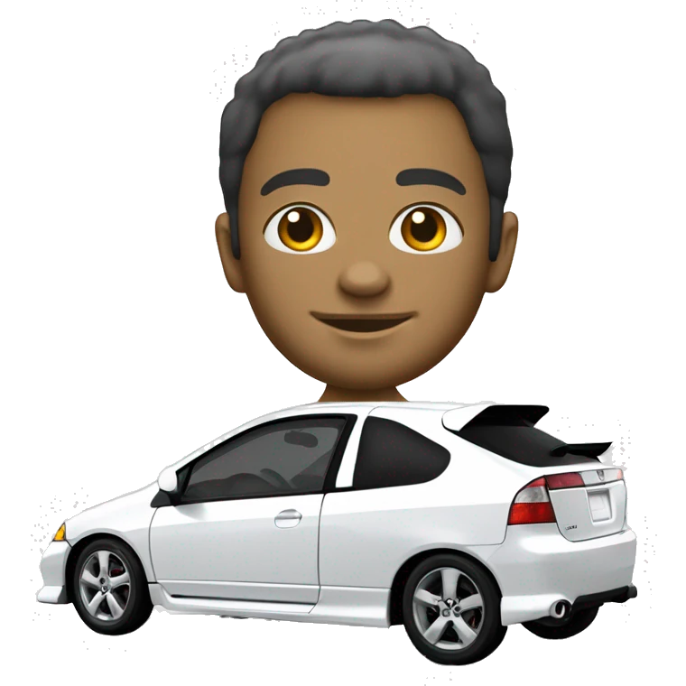 white 2005 honda civic si hatchback emoji