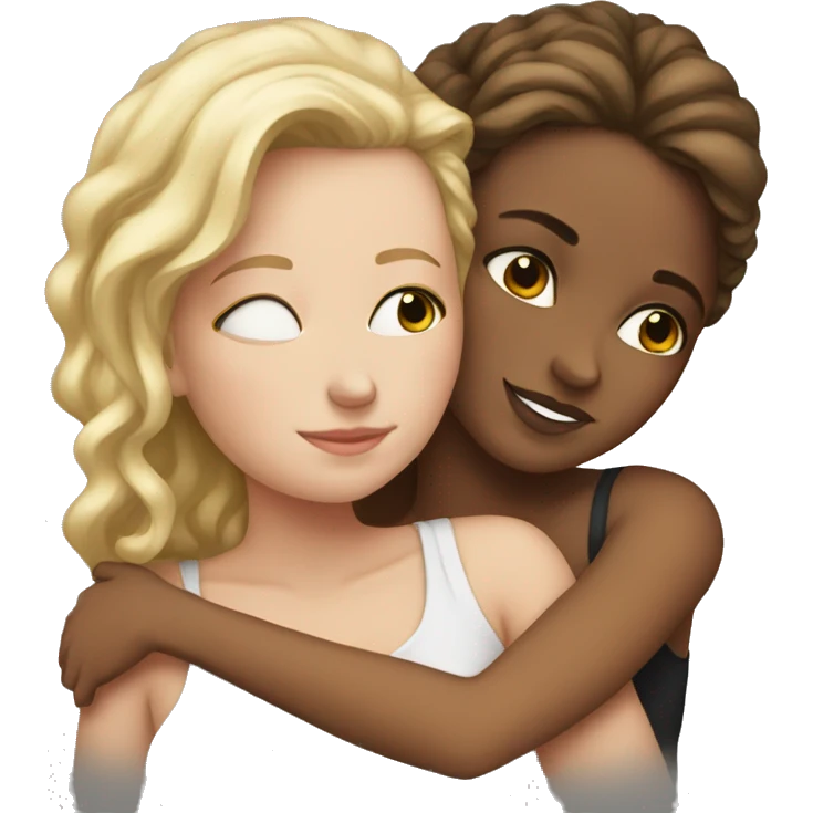 White girls cuddling emoji