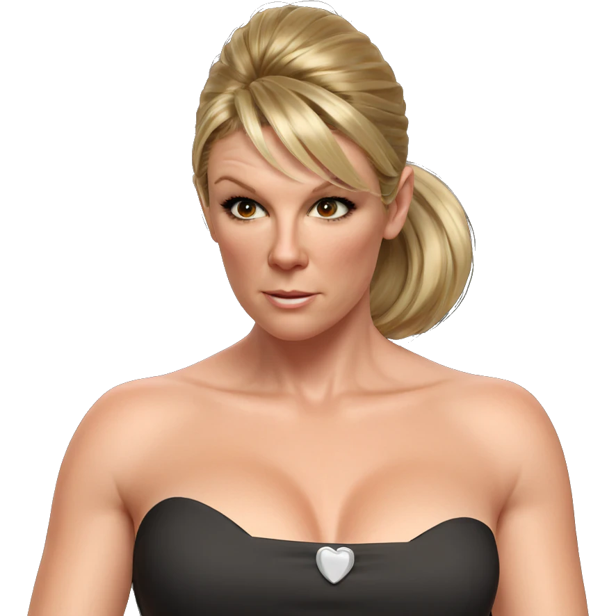 blonde girl in strapless dress emoji