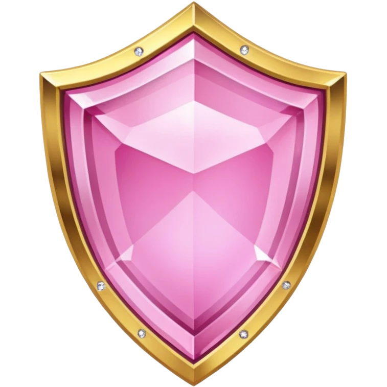 Pink crystal shield golden border emoji