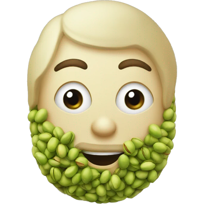 a pistachio, but australian, with a goatee emoji