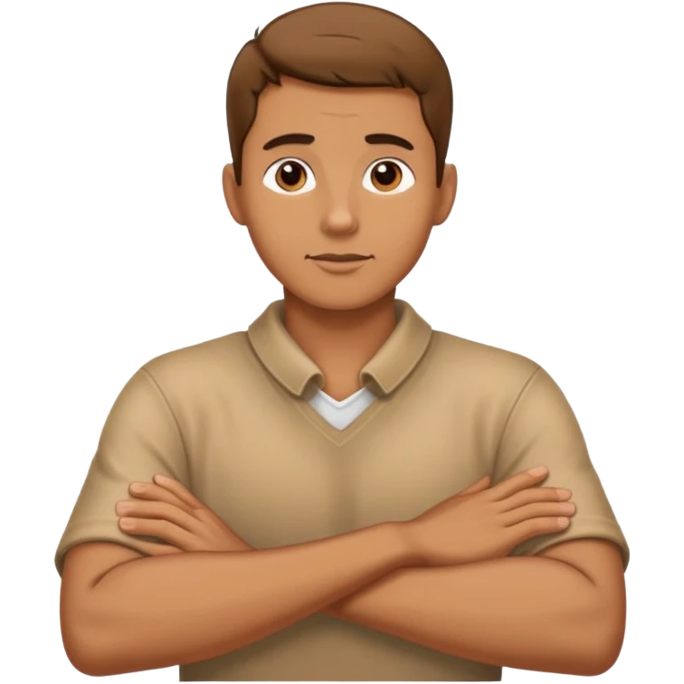 Man crossing his hands around his neck  emoji