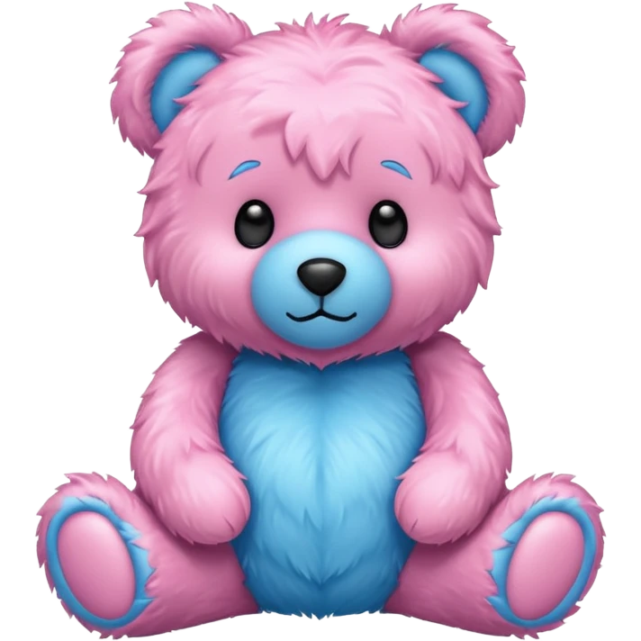 Pink and blue fluffy teddy  emoji