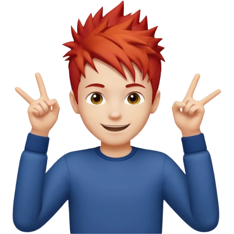 Boy with Red Hair – short spiky red haircut, energetic pose.










































 emoji