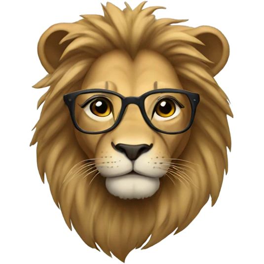 Lion wearing a hoodie and glasses emoji