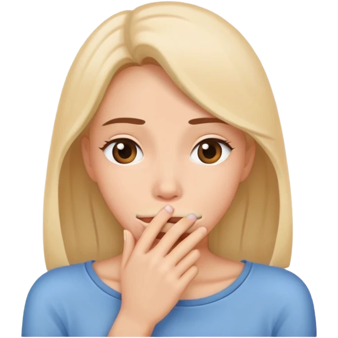 shy woman covering mouth emoji