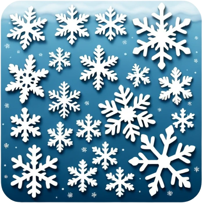 Falling snowflakes, felt texture, scrapbooking emoji