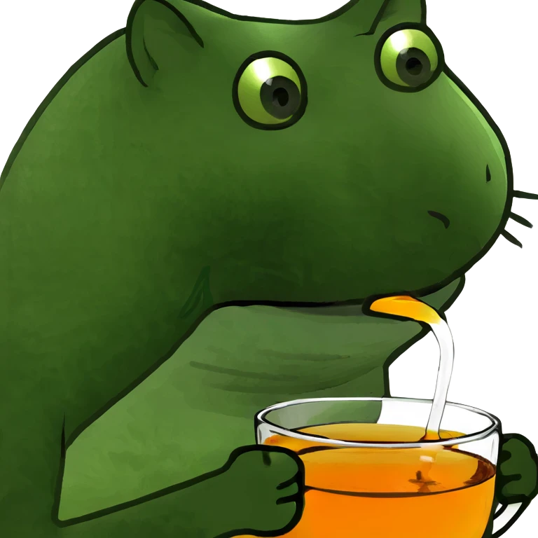 cat drinking tea emoji
