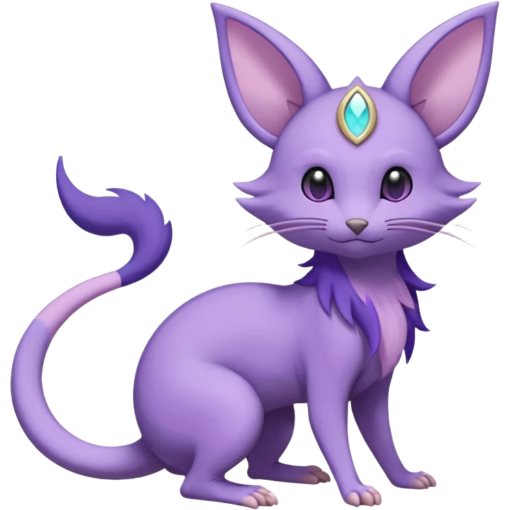 Celestial Crescent Lunar Lumine Stellar Rattata-Noibat-Espeon-Purrloin-Fakemon-hybrid-creature (full body) emoji