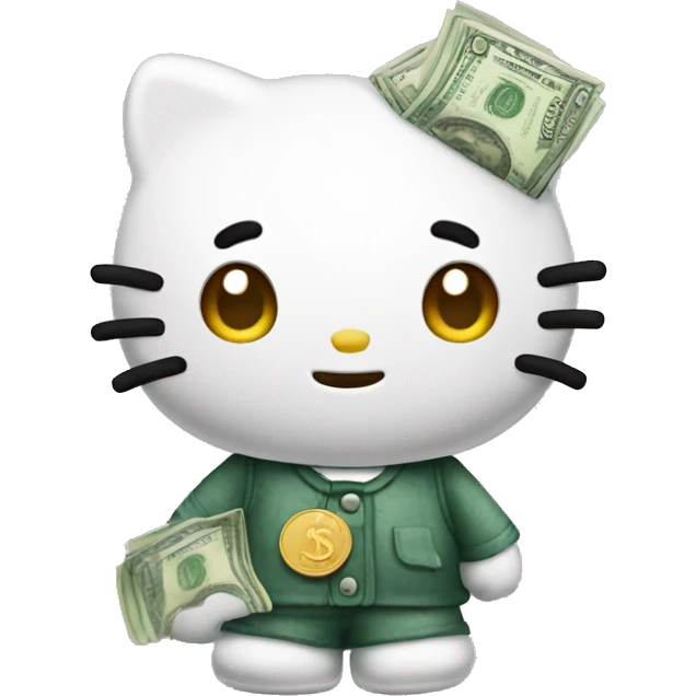 hello kitty with money emoji