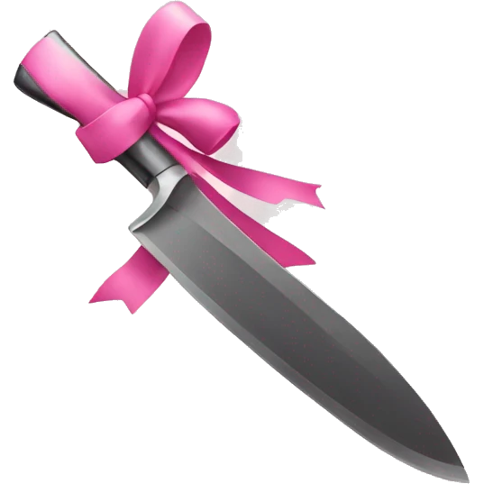 A knife with a pink bow emoji