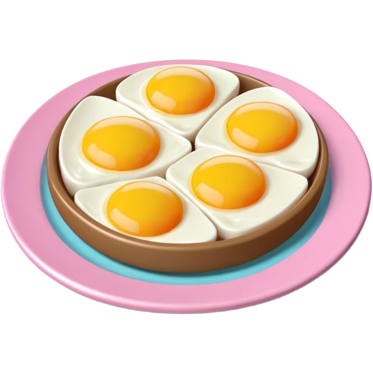 Toki Doki kawaii SPAM and eggs plate sculpture art emoji