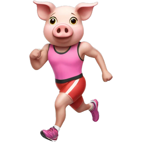 Pig in running gear emoji