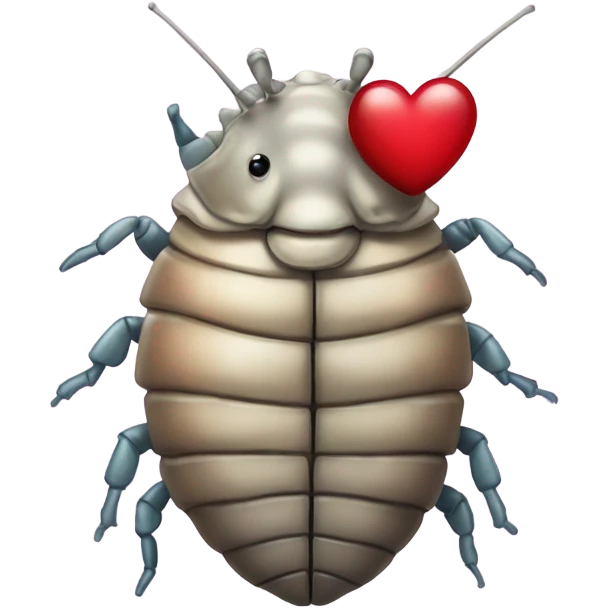 Isopod with two hearts emoji