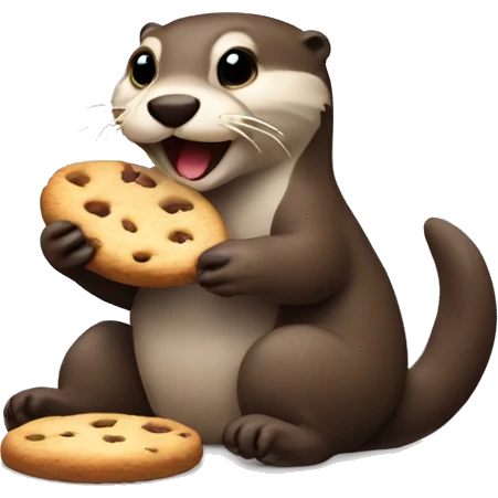 Otter eating a cookie emoji