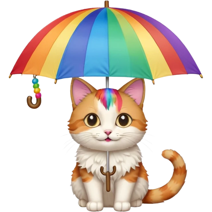 Cat with rainbow umbrella emoji