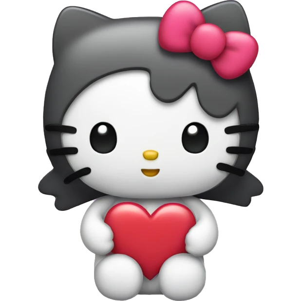 hello kitty with a heart face emoji