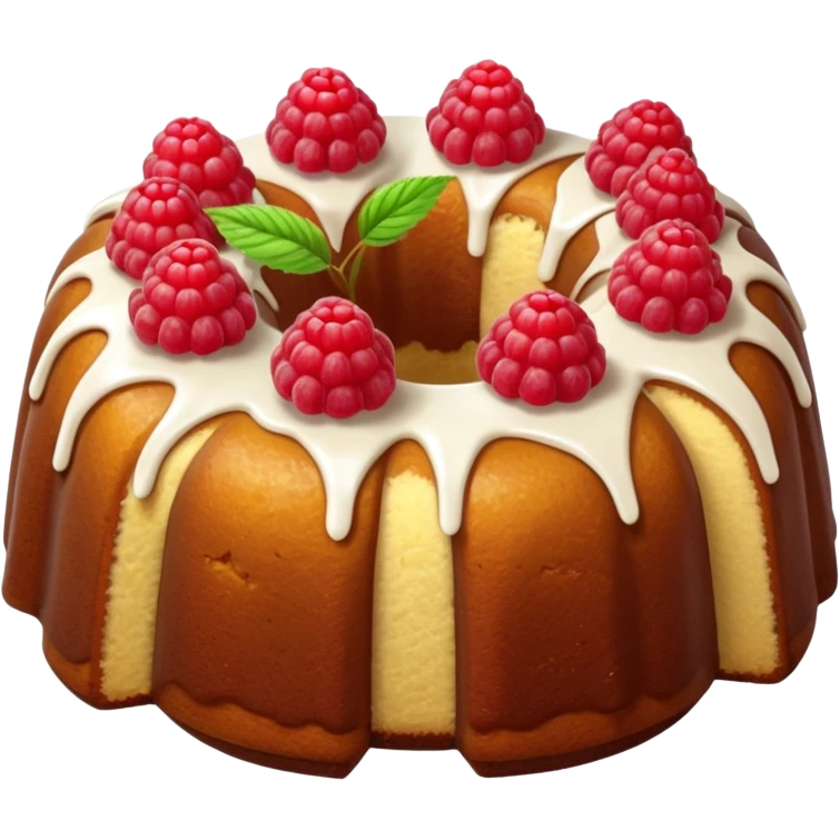 bundt cake with raspberry pieces inside of it emoji