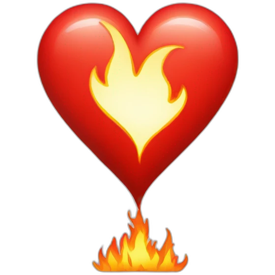 A red heart en fire emoji