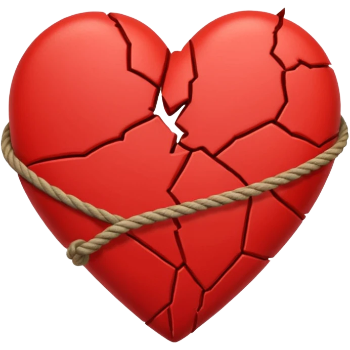 Broken and tied heart emoji