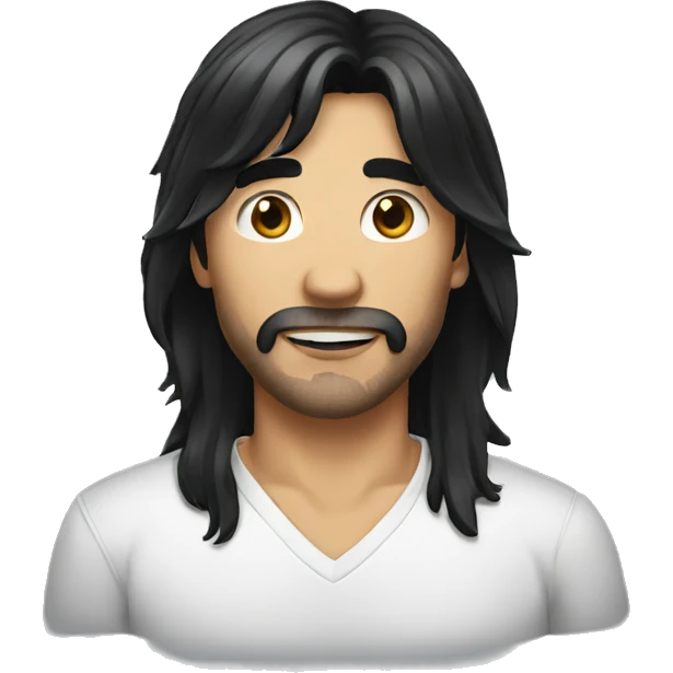 Male long black Hair emoji